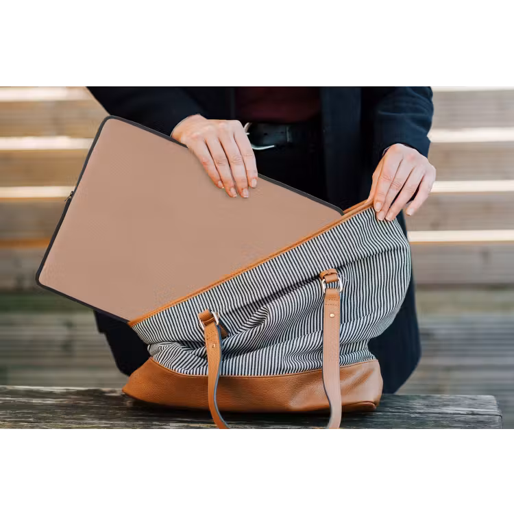 Beige - Kleur - Roze laptophoes neopreen klein 279 -tas