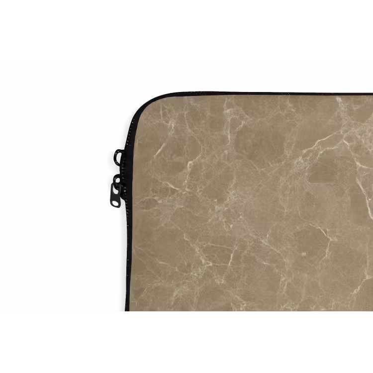 Beige - Marmer - Witte aders laptophoes neopreen klein 279 -detail