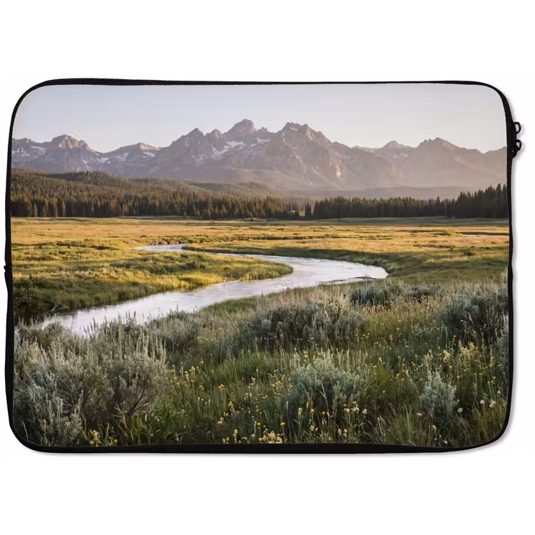 Berglandschap - Rivier - Bos laptophoes neopreen klein -zkaufland3dotto