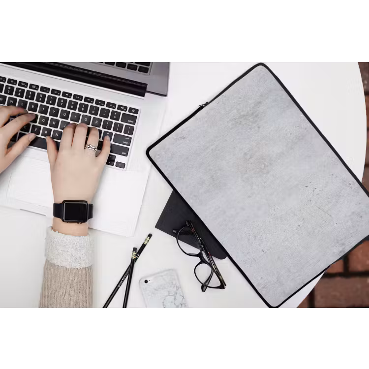 Beton - Textuur - Achtergrond - Grijs - Industrieel laptophoes neopreen klein -bureau