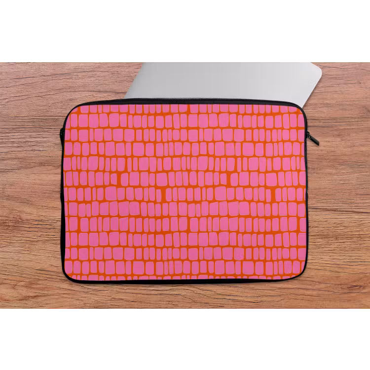 Organisch - Raster - Roze laptophoes neopreen klein 279 -tafel