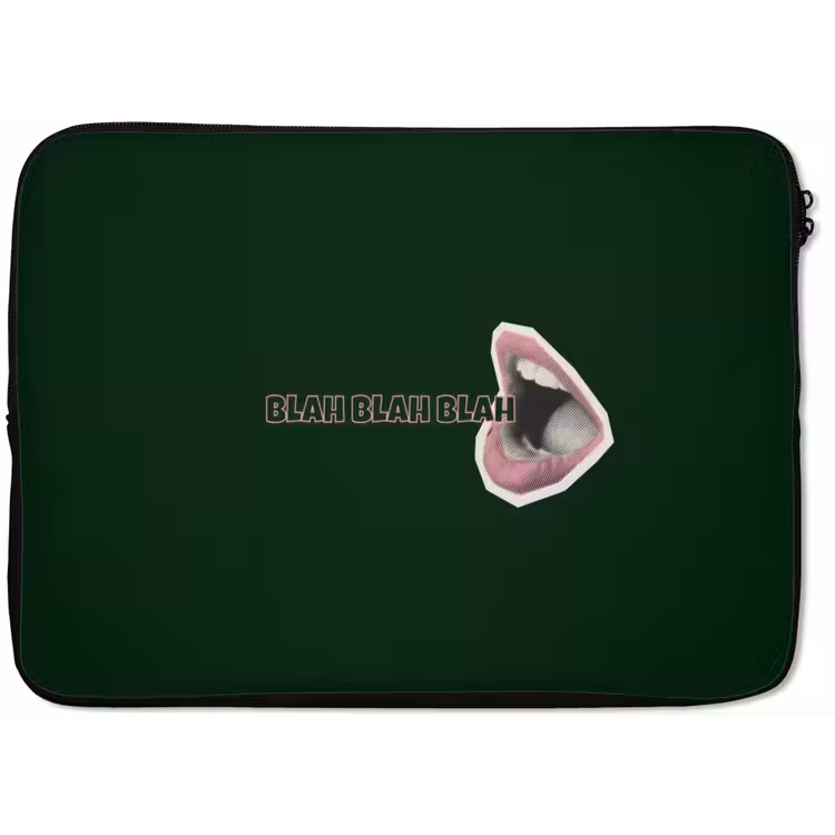BLAH BLAH BLAH - Mond - Groen laptophoes neopreen klein -zkaufland3dotto
