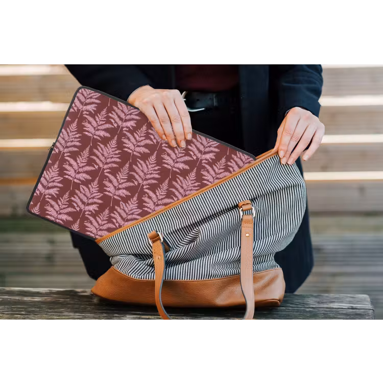 Blad - Patroon - Paars laptophoes neopreen klein 279 -tas