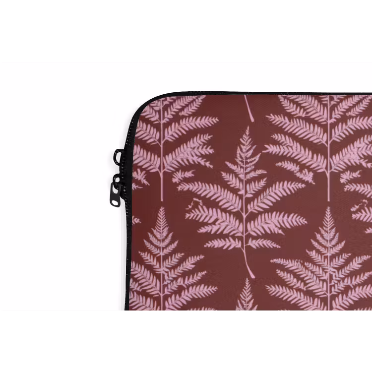 Blad - Patroon - Paars laptophoes neopreen klein 279 -detail