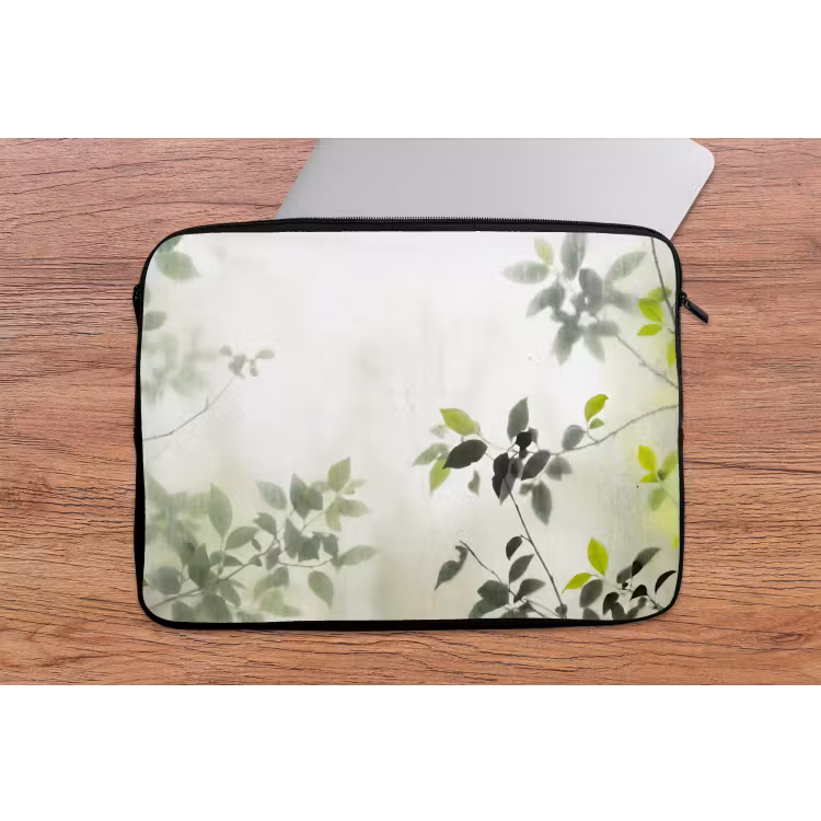 Blad - Schaduw - Natuur - Abstract - Groen laptophoes neopreen klein -tafel