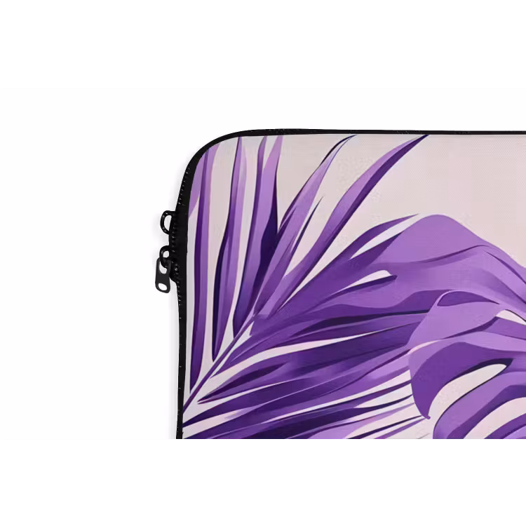 Bladeren - Paars - Tropisch - Abstract laptophoes neopreen klein -detail