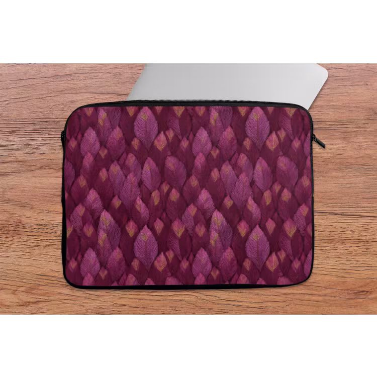 Bladeren - Patroon - Burgundy laptophoes neopreen klein 279 -tafel