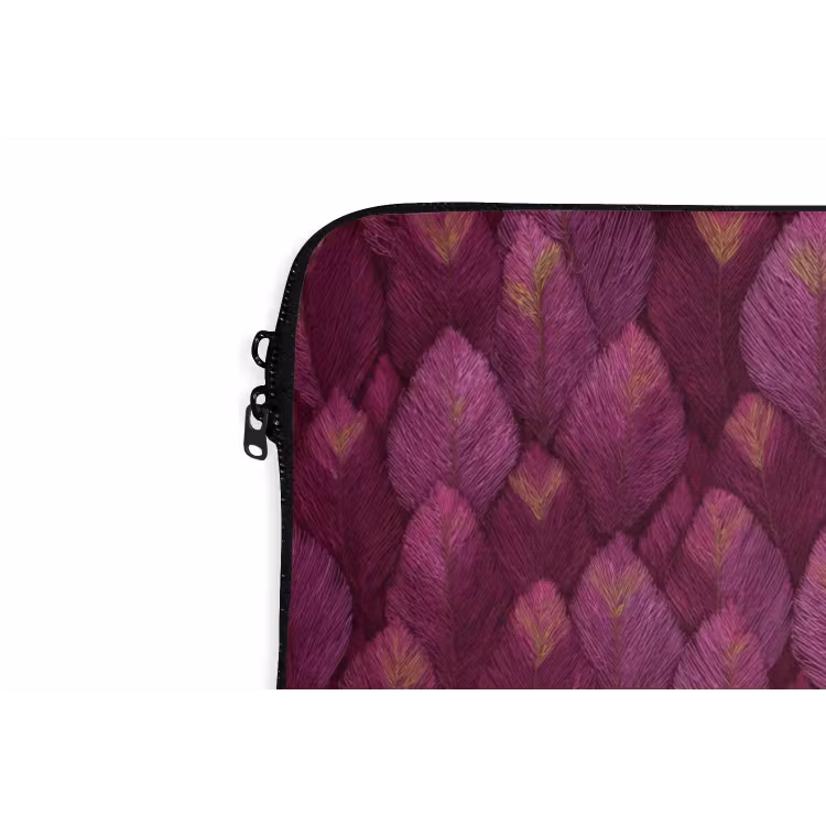 Bladeren - Patroon - Burgundy laptophoes neopreen klein 279 -detail