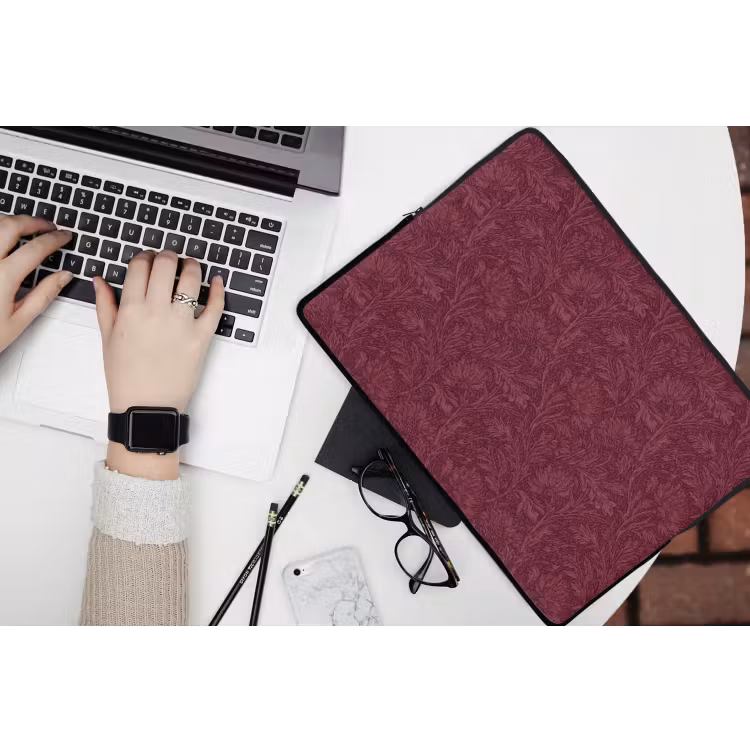 Bladeren - Patroon - Paars laptophoes neopreen klein 279 -bureau