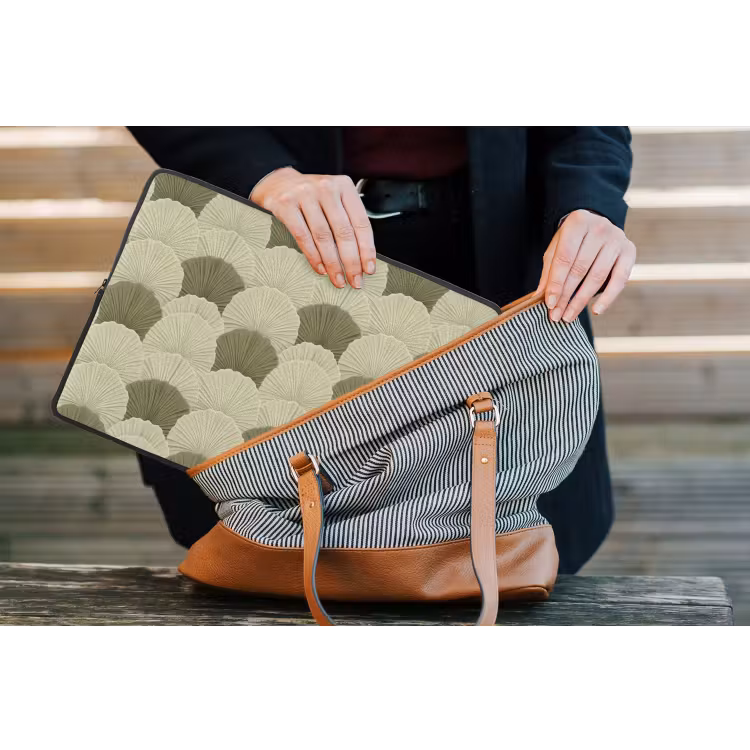 Bladeren - Structuur - Groen laptophoes neopreen klein 279 -tas
