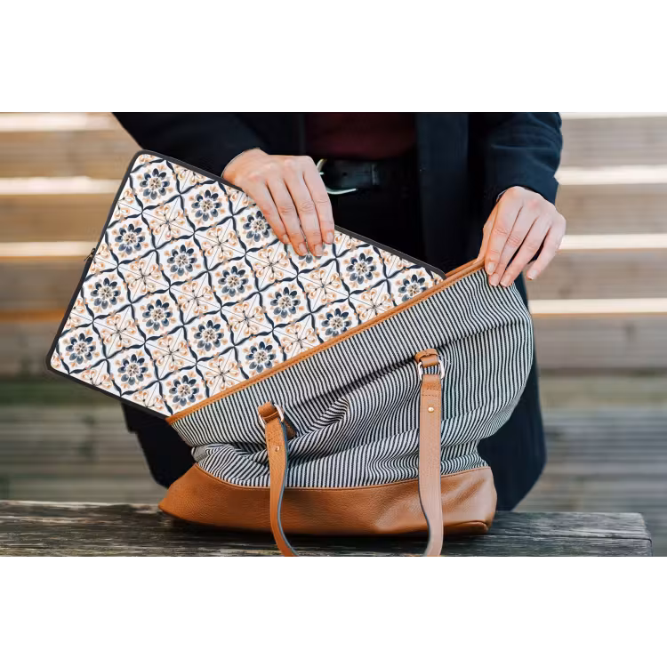 Bladvorm - Patroon - Kleurrijk laptophoes neopreen klein 279 -tas