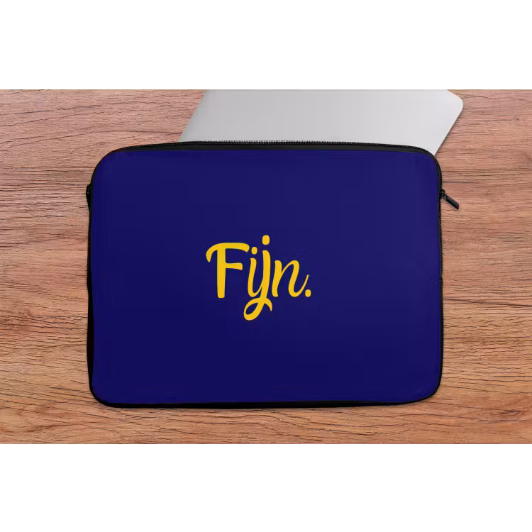 Blauw - Geel - Fijn laptophoes neopreen klein -tafel