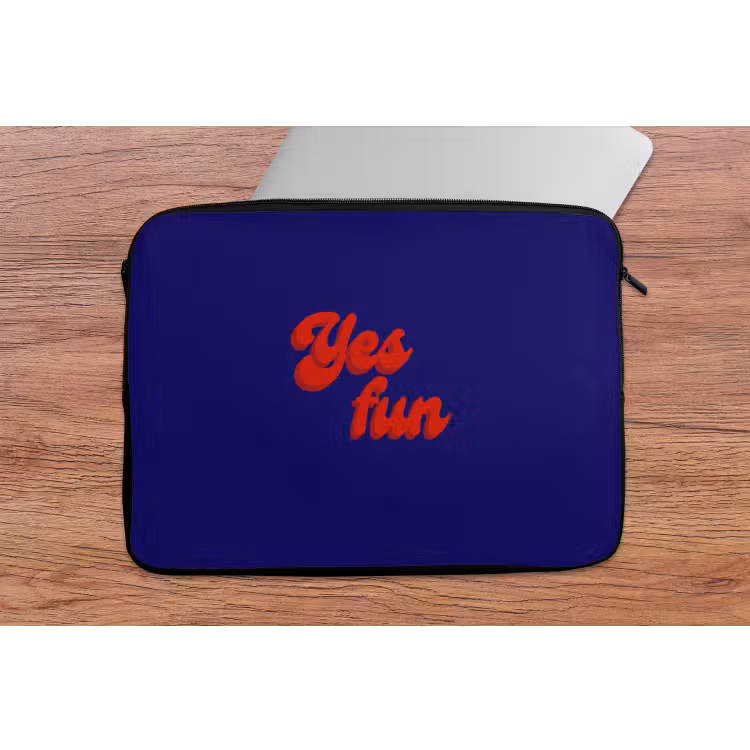 Blauw - Rood - Yes fun - 3D laptophoes neopreen klein -tafel