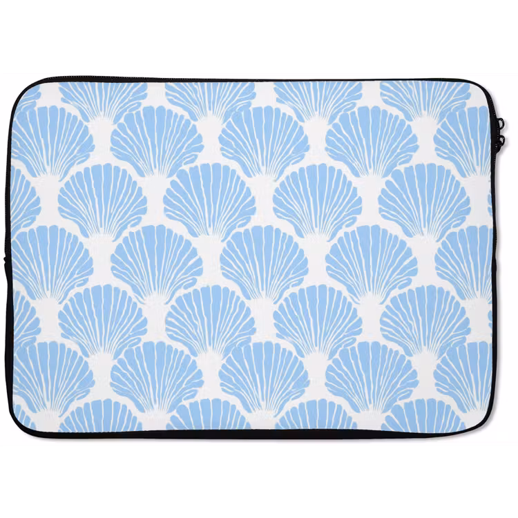 Blauw - Wit - Schelpen - Grafisch - Structuur laptophoes neopreen klein 279 -zkaufland3dotto