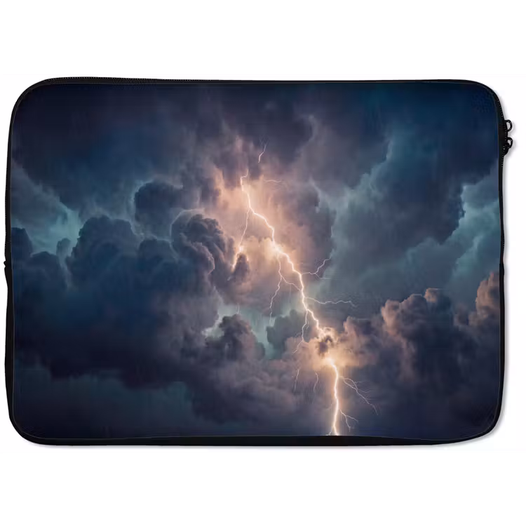 Bliksem - Storm - Natuur - Donker laptophoes neopreen klein -zkaufland3dotto