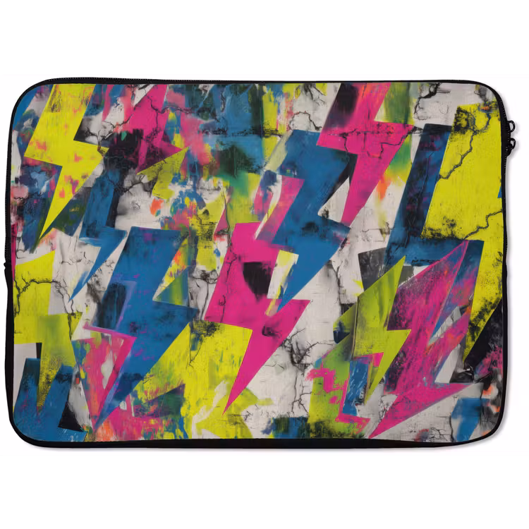 Bliksemschichten - Patroon - Marmer - Kleuren laptophoes neopreen klein -zkaufland3dotto