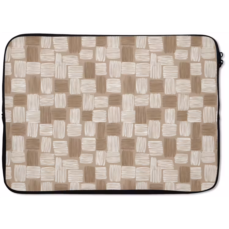 Blok - Patroon - Bruin laptophoes neopreen klein 279 -zkaufland3dotto