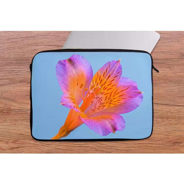 Bloem - Detail - Kleurrijk laptophoes neopreen klein -tafel