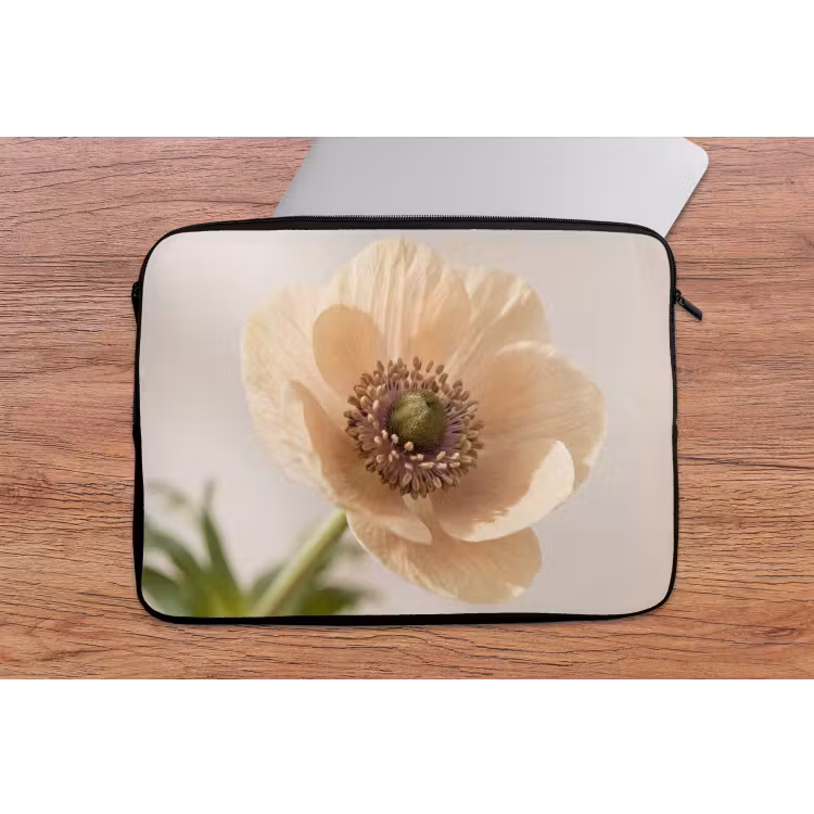 Bloem - Minimalistisch - Groen laptophoes neopreen klein -tafel