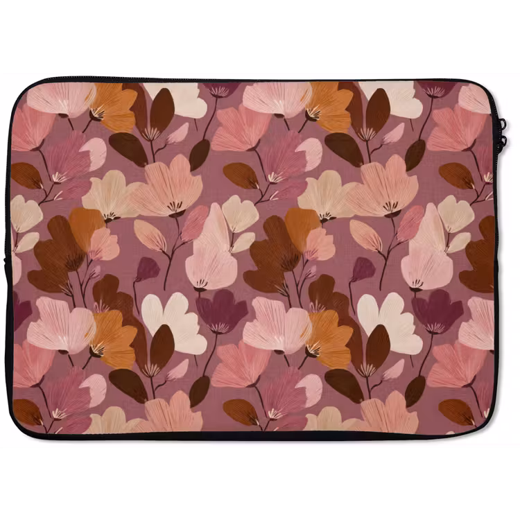 Bloem - Patroon - Roze laptophoes neopreen klein 279 -zkaufland3dotto