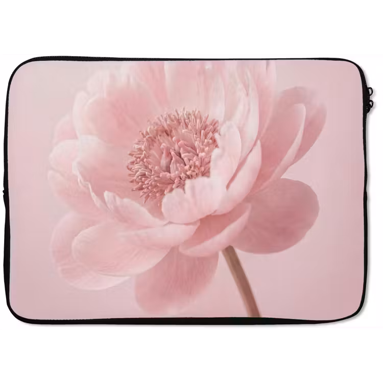 Bloem - Pioenroos - Roze laptophoes neopreen klein -zkaufland3dotto