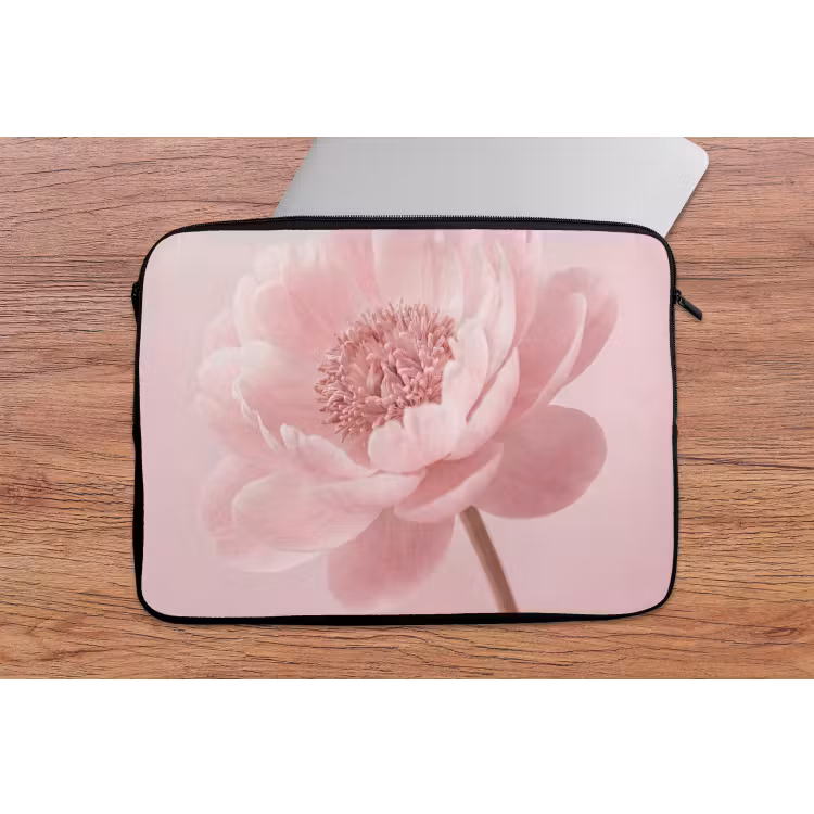 Bloem - Pioenroos - Roze laptophoes neopreen klein -tafel