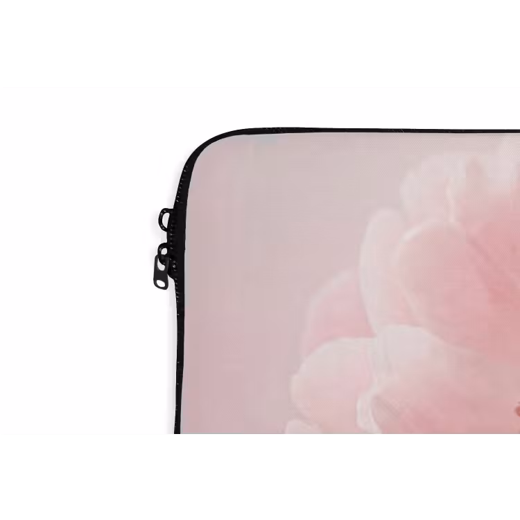 Bloem - Pioenroos - Roze laptophoes neopreen klein -detail