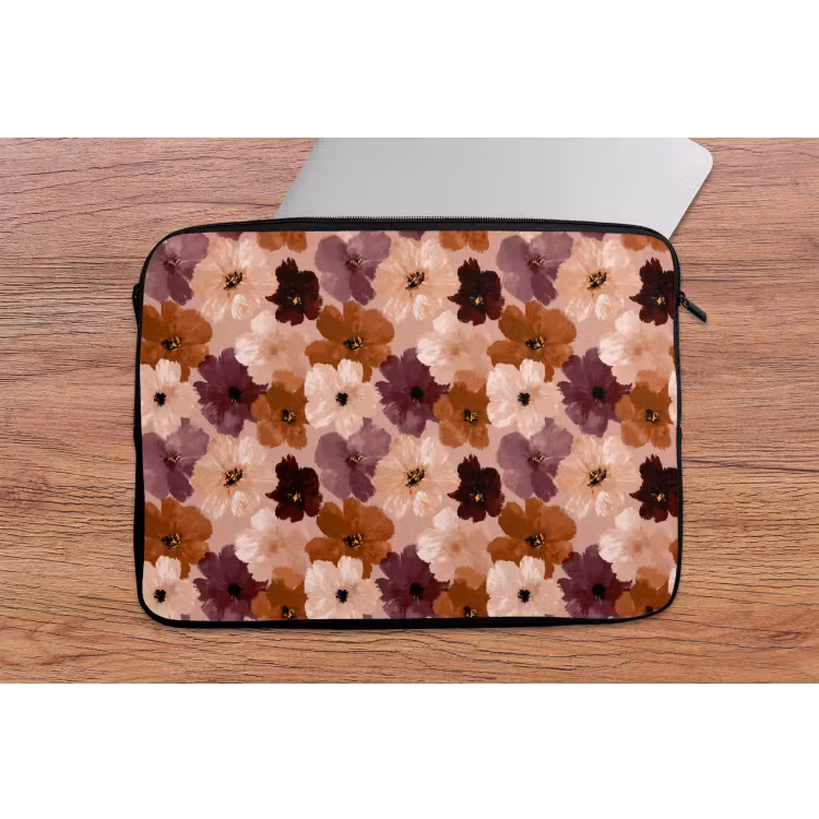 Bloemen - Abstract - Aardetinten laptophoes neopreen klein 279 -tafel