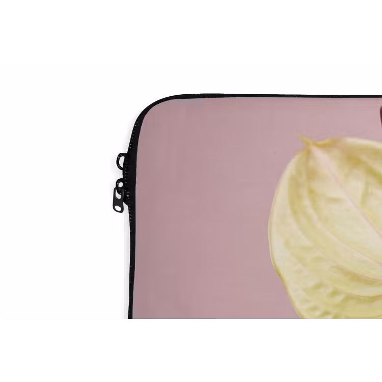 Bloemen - Anthuriums - Geel - Roze laptophoes neopreen klein -detail
