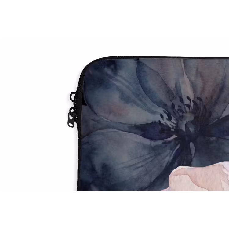 Bloemen - Aquarel - Modern - Roze - Donker laptophoes neopreen klein -detail
