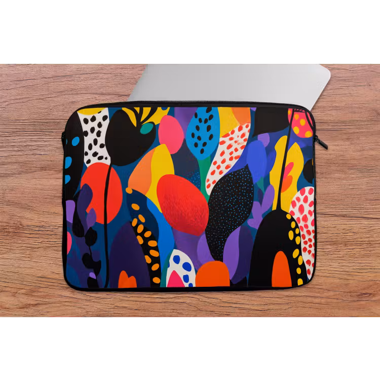 Bloemen - Bladeren - Abstract - Rood laptophoes neopreen klein -tafel