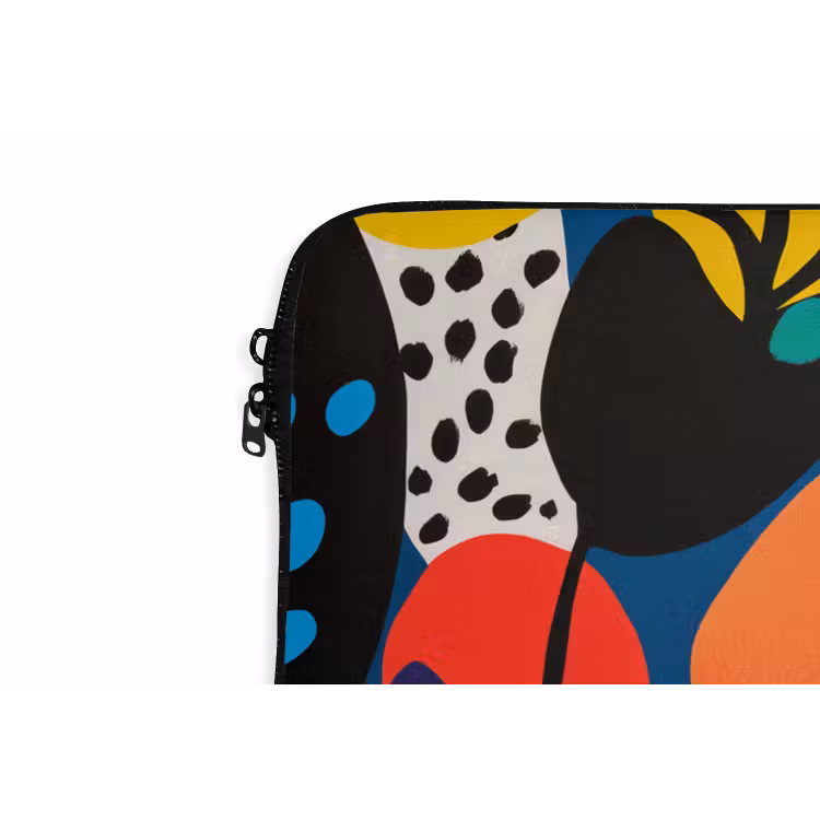 Bloemen - Bladeren - Abstract - Rood laptophoes neopreen klein -detail