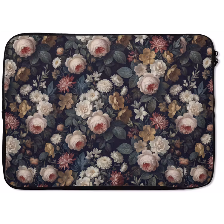 Bloemen - Boeket - Botanisch - Vintage - Donkere achtergrond laptophoes neopreen klein -zkaufland3dotto