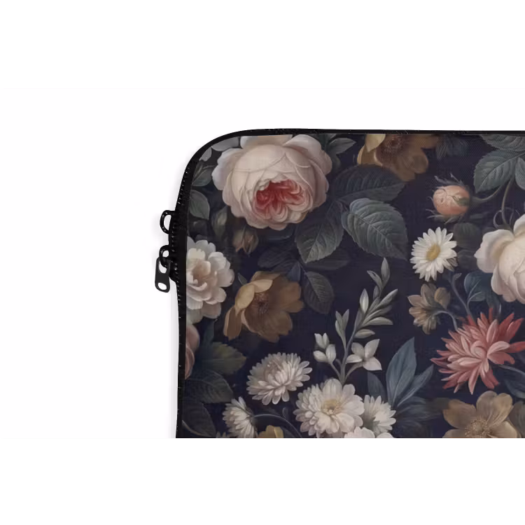 Bloemen - Boeket - Botanisch - Vintage - Donkere achtergrond laptophoes neopreen klein -detail