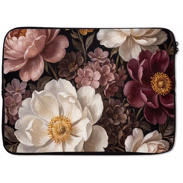 Bloemen - Boeket - Klassiek - Donker - Rood laptophoes neopreen klein -zkaufland3dotto