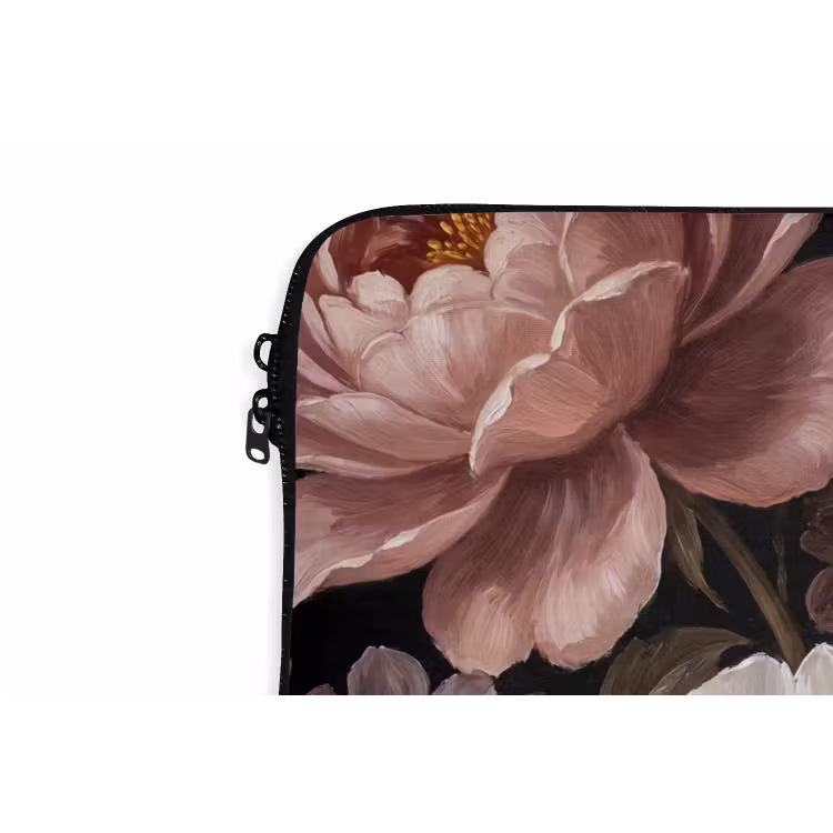 Bloemen - Boeket - Klassiek - Donker - Rood laptophoes neopreen klein -detail