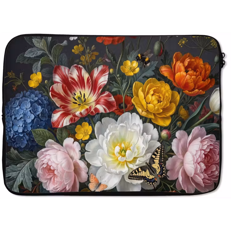 Bloemen - Boeket - Klassiek - Kleurrijk - Natuur laptophoes neopreen klein -zkaufland3dotto