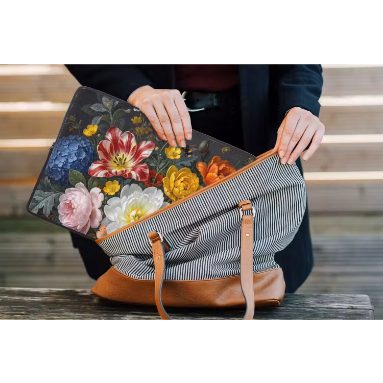 Bloemen - Boeket - Klassiek - Kleurrijk - Natuur laptophoes neopreen klein -tas