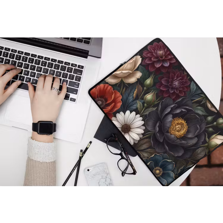 Bloemen - Boeket - Natuur - Klassiek - Weelderig laptophoes neopreen klein -bureau