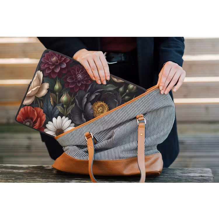 Bloemen - Boeket - Natuur - Klassiek - Weelderig laptophoes neopreen klein -tas