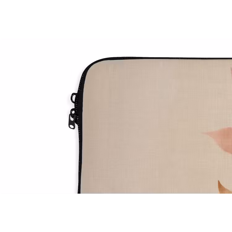 Bloemen - Blaadjes - Minimalistisch - Roze laptophoes neopreen klein -detail
