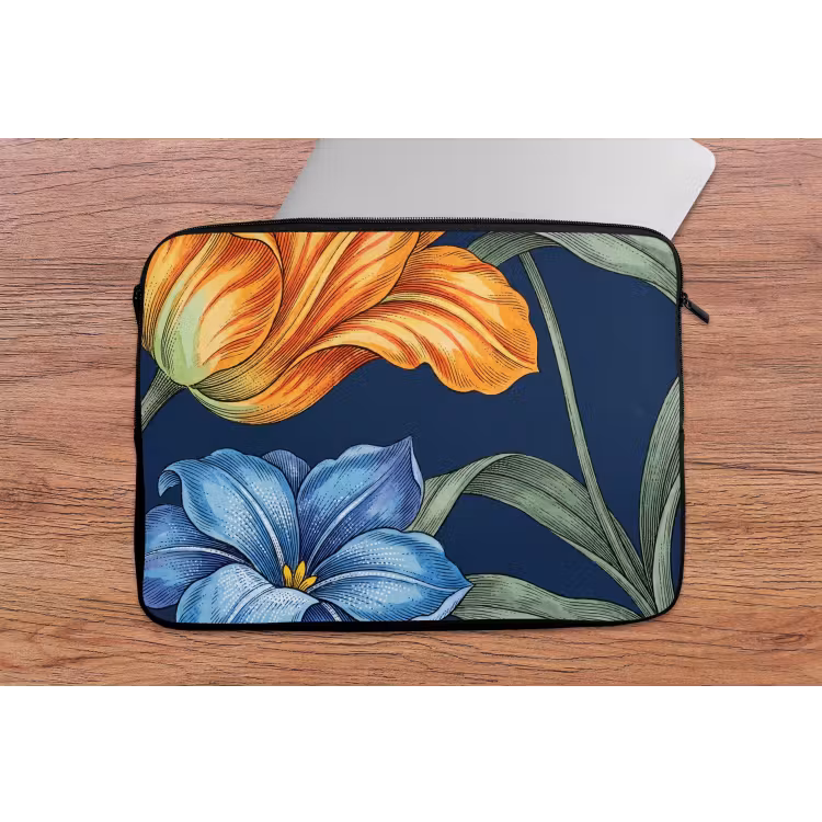 Laptop hülle - Blumen – Botanik – Muster - Bloemen - Botanisch - Patroon laptophoes neopreen klein