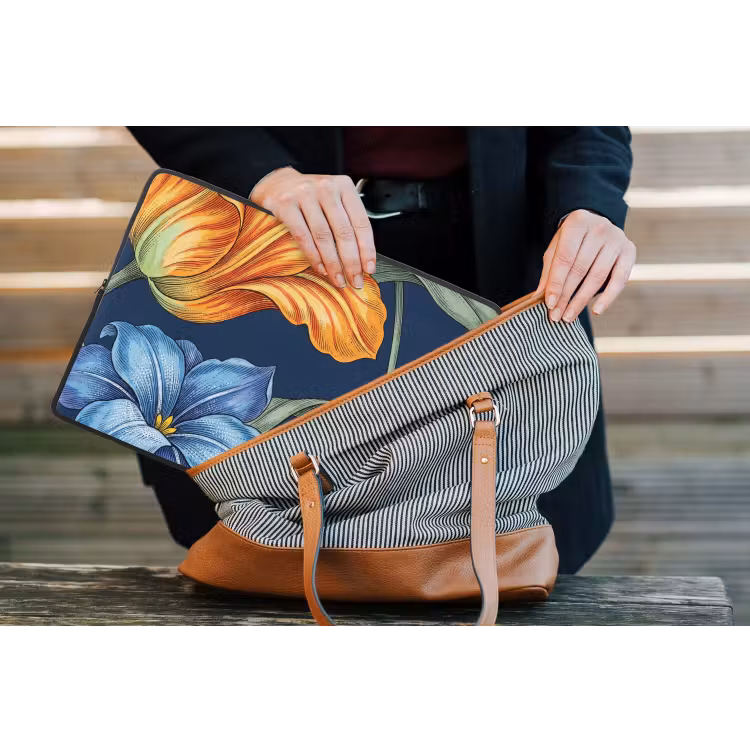 Laptop hülle - Blumen – Botanik – Muster - Bloemen - Botanisch - Patroon laptophoes neopreen klein