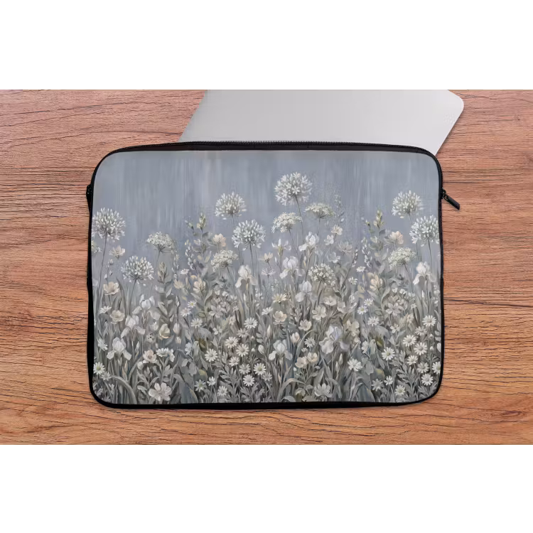 Bloemen - Botanisch - Blauw laptophoes neopreen klein -tafel