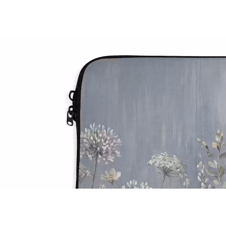 Bloemen - Botanisch - Blauw laptophoes neopreen klein -detail