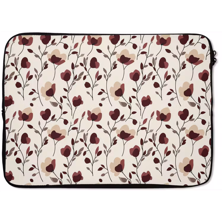 Bloemen - Botanisch - Bordeaux laptophoes neopreen klein 279 -zkaufland3dotto