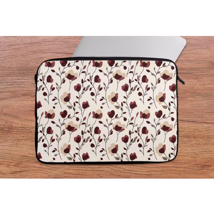 Bloemen - Botanisch - Bordeaux laptophoes neopreen klein 279 -tafel