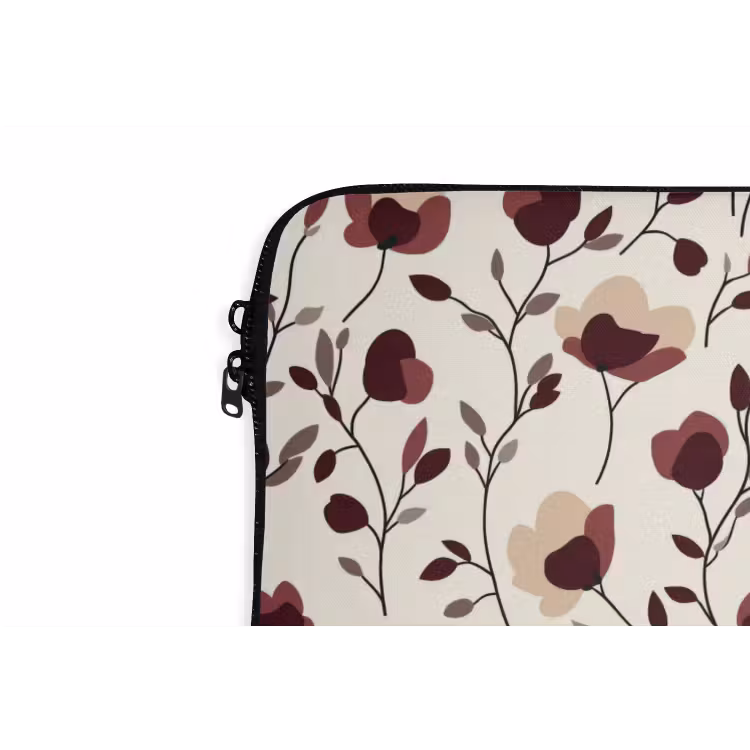 Bloemen - Botanisch - Bordeaux laptophoes neopreen klein 279 -detail