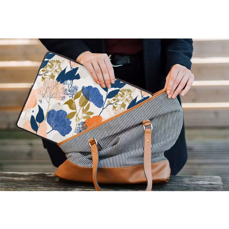 Bloemen - Botanisch - Kleurrijk laptophoes neopreen klein 279 -tas