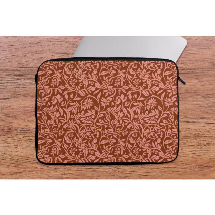 Bloemen - Print - Roze laptophoes neopreen klein 279 -tafel